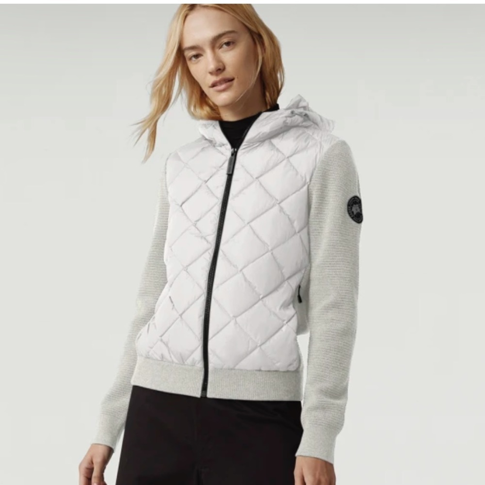 Canada Goose White and Gray Puffer Jacket